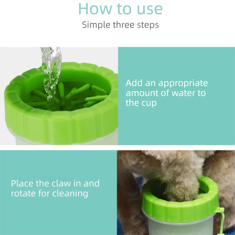 Manual Dog Paw Cleaner Cup – Green, Small