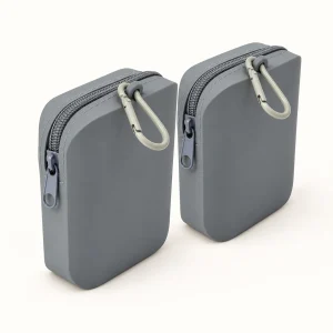 Clip-On Silicone Treat Pouches – Grey, 2 Pack – product view