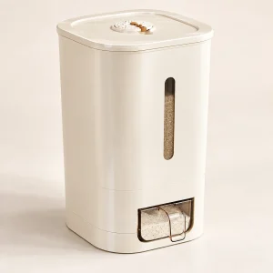 Dry Pet Food Storage Container – Beige – product view