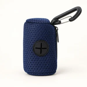 Clip-On Dog Waste Bag Holder – Navy Mesh – product view
