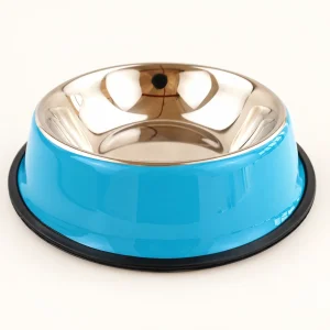 Non-Slip Stainless Steel Pet Bowl – Blue, 26 cm – product view