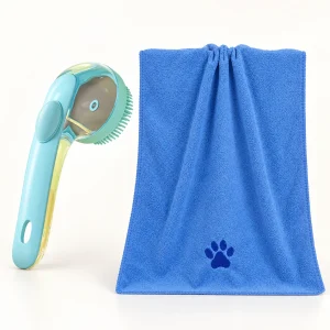Pet Bath Brush & Microfibre Towel Set – product view