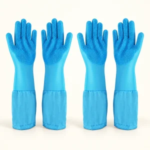 Silicone Pet Grooming Gloves – Blue, 2 Pairs – product view