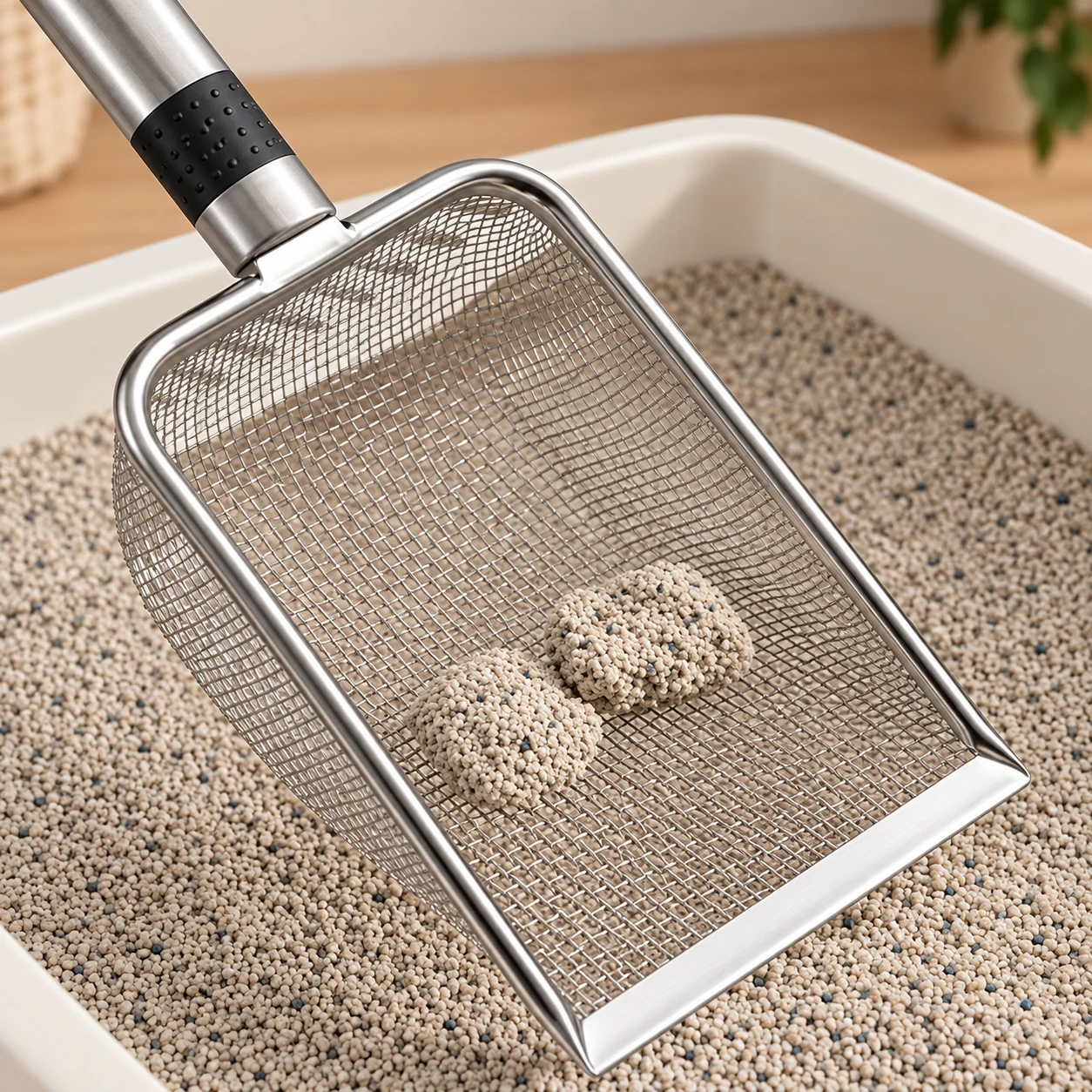 Stainless Steel Cat Litter Scoop – detail view
